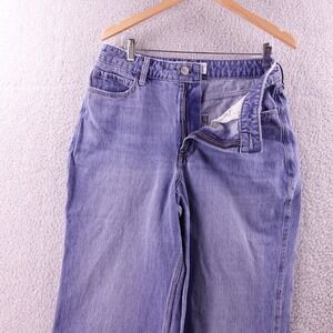 Hollister Ultra High Rise Baggy Jeans Women 12 Blue Wash Denim W31 Short